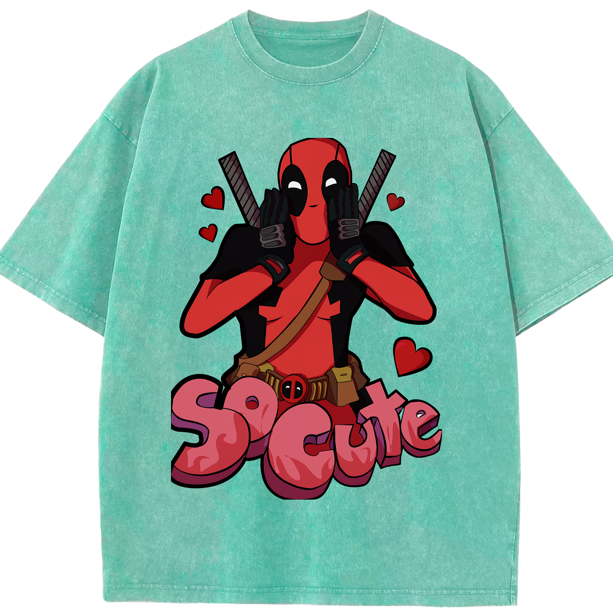 （画像用） Deadpool デッドプール 綿100% ヴィンテージ風 半袖Tシャツ（フロントプリント）